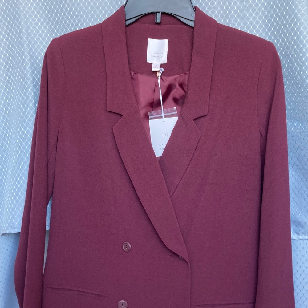 Lauren Conrad blazer office jacket longer length shoulder pads business casual 2 - Picture 11 of 17